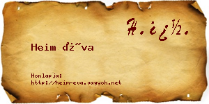 Heim Éva névjegykártya